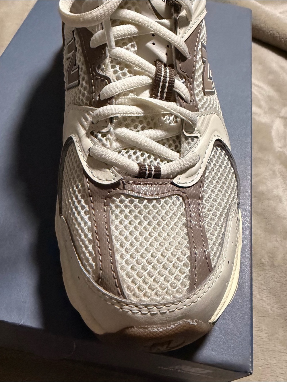 New Balance Cream and Brown Women's Sneakers - Picture 6 of 11
